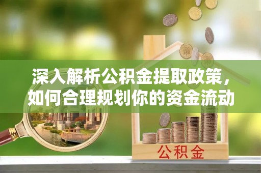 玉泉深入解析公积金提取政策，如何合理规划你的资金流动